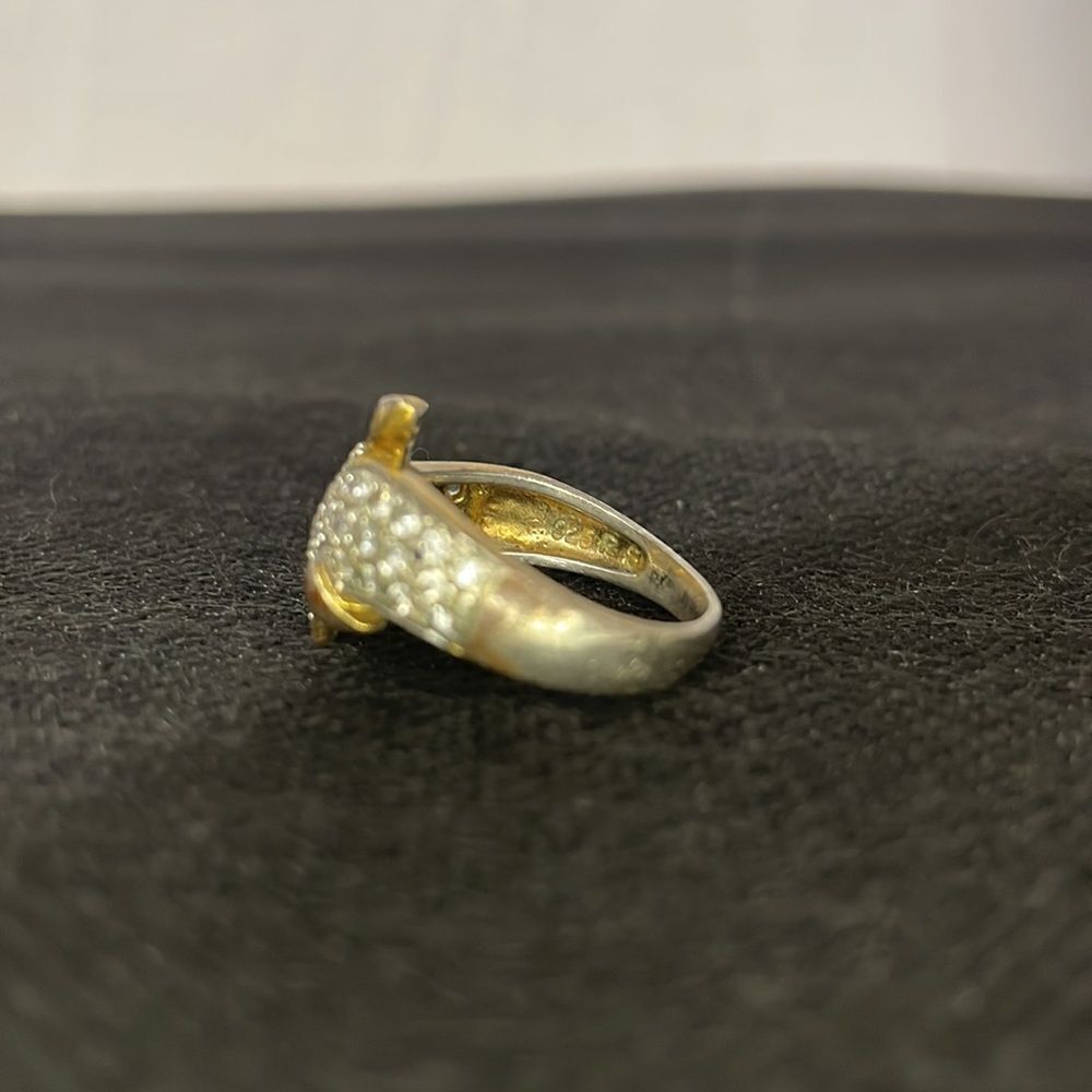 Dolphin ring with white gem - Picture 3 of 7